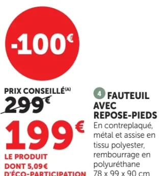Fauteuil avec repose-pieds