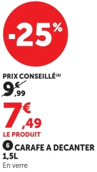 Carafe à décanter en verre 1,5L