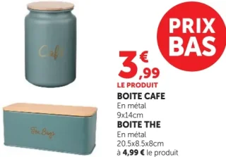 Boîte à café ou boîte à thé en métal