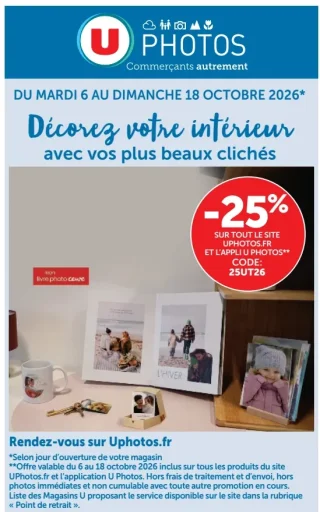 U Photos - 25% de remise sur tout le site