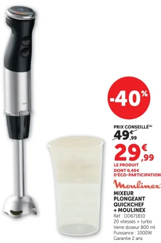 Mixeur plongeant Quickchef Moulinex