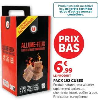 Allume-feux cubes de bois compressés U