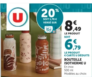 BOUTEILLE ISOTHERME U En inox 500 ml