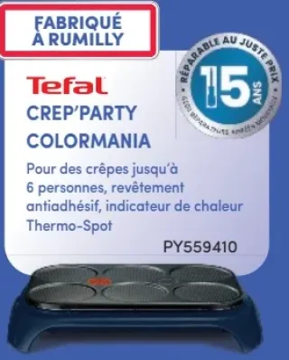 Crêpière Tefal Crep'Party Colormania PY559410