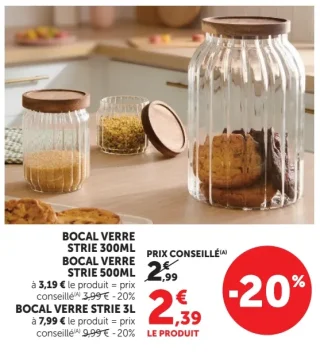 BOCAL VERRE STRIE 300ML / 500ML