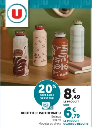 Bouteille isotherme U en inox