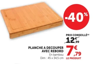 Planche à découper avec rebord en bambou