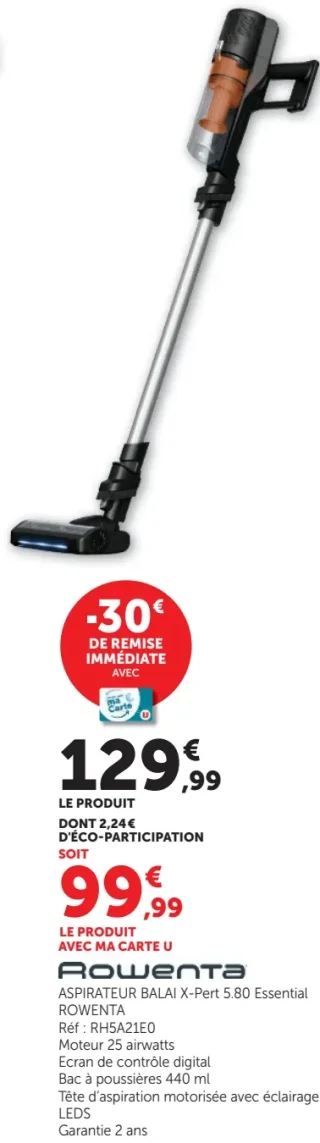 Rowenta Aspirateur balai X-Pert 5.80 Essential RH5A21E0