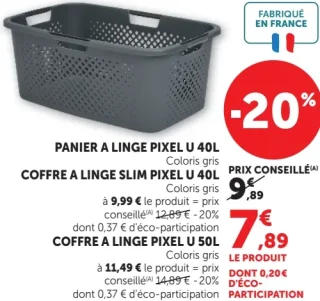 Panier à linge Pixel U 40L