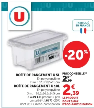 U Boîte de rangement U 5L