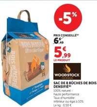 Sac de 8 bûches de bois densifié Woodstock