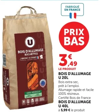 Bois d'allumage U 20L