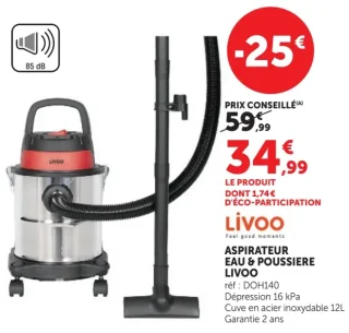 Aspirateur eau & poussière Livoo DOH140