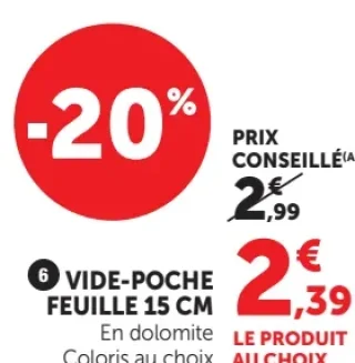 Vide-poche feuille 15 cm