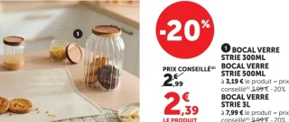 Bocal verre strie 300ml