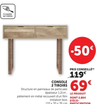 Console 2 tiroirs