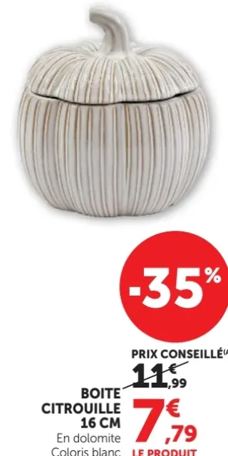 BOITE CITROUILLE 16 CM En dolomite