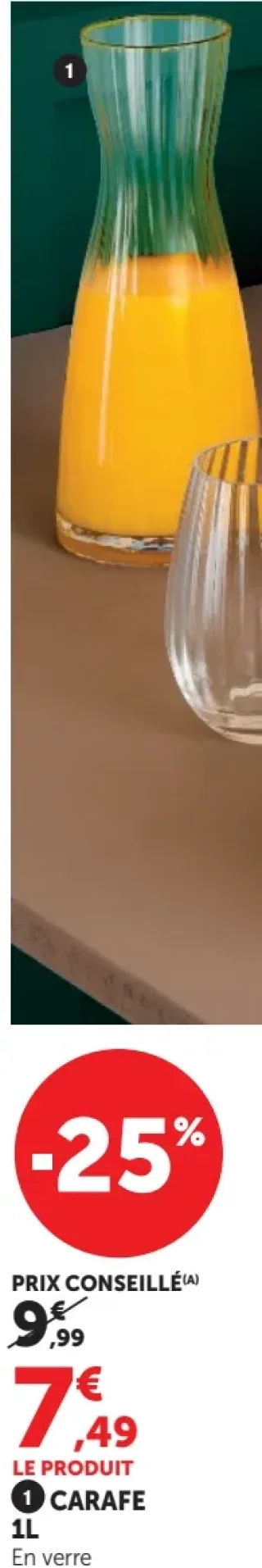 Carafe en verre 1L