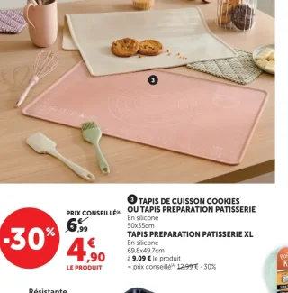 Tapis de cuisson cookies ou tapis préparation pâtisserie