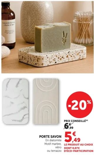 Porte savon en diatomite