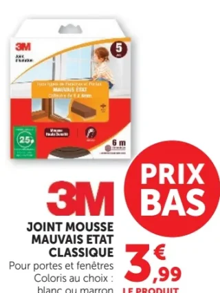 Joint mousse mauvais etat classique 3M