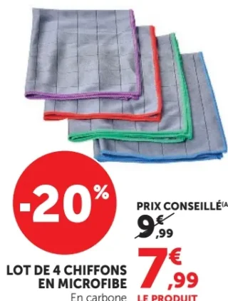 Lot de 4 chiffons en microfibre