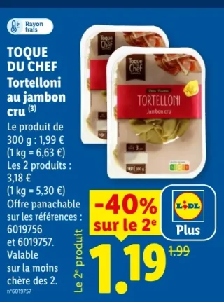TOQUE DU CHEF Tortellini au jambon cru