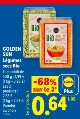Légumes secs Bio GOLDEN SUN