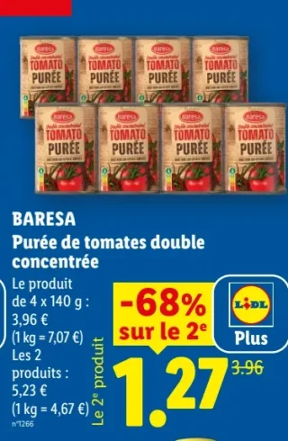Purée de tomates double concentrée BARESA