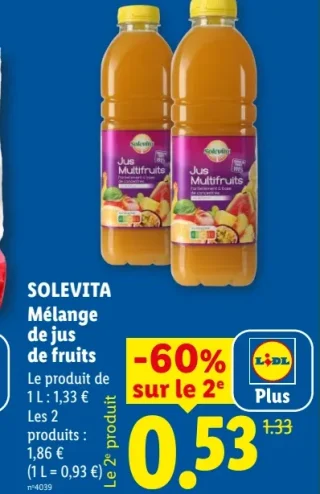 Mélange de jus de fruits SOLEVITA