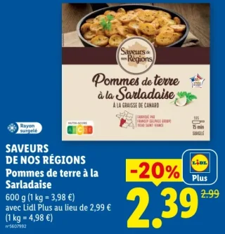 Saveurs de nos Régions Pommes de terre à la Sarladaise