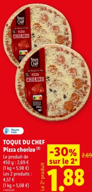 TOQUE DU CHEF Pizza chorizo