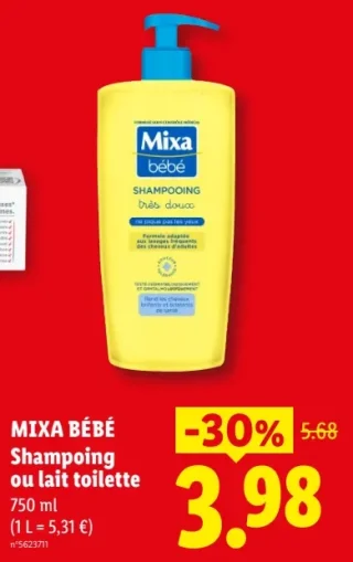 MIXA BÉBÉ Shampoing ou lait toilette