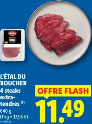 L'ÉTAL DU BOUCHER 4 steaks extra-tendres
