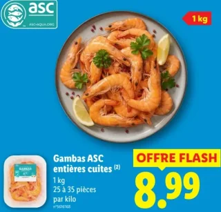 Gambas ASC entières cuites