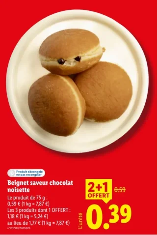 Beignet saveur chocolat noisette