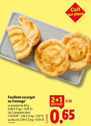 Feuilleté escargot au fromage