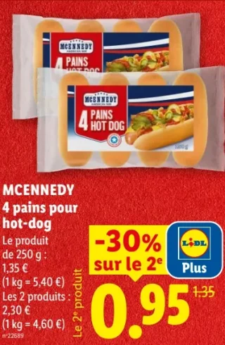 MCENNEDY 4 pains pour hot-dog