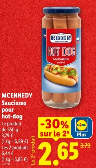 MCENNEDY Saucisses pour hot-dog