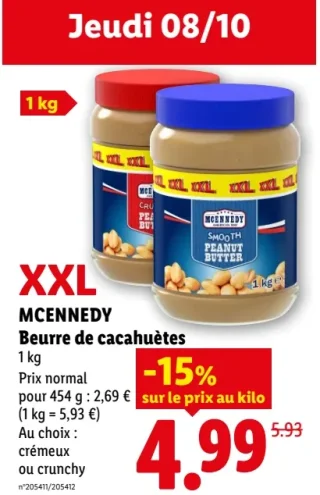 MCENNEDY Beurre de cacahuètes