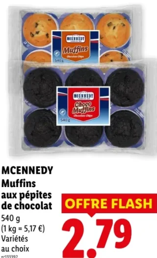 MCENNEDY Muffins aux pépites de chocolat