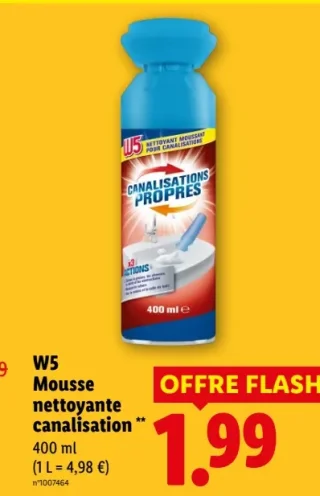 W5 Mousse nettoyante canalisation