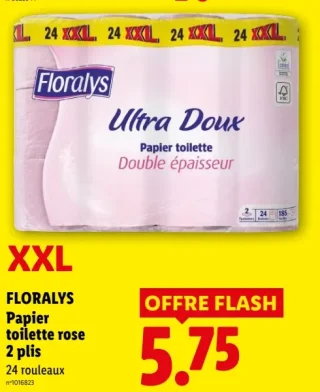 Floralys Papier toilette rose 2 plis XXL