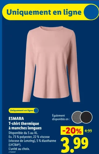 T-shirt thermique à manches longues ESMARA