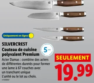 Silvercrest Couteau de cuisine polyvalent Premium
