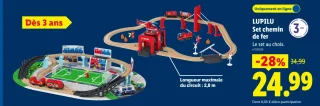 LUPILU Set chemin de fer (Terrain de foot ou caserne de pompiers)