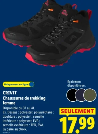 CRIVIT Chaussures de trekking femme