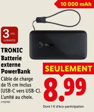 TRONIC Batterie externe PowerBank