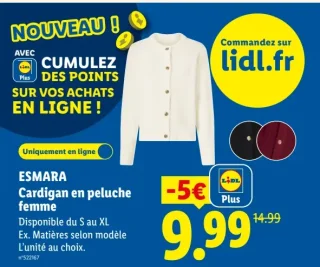 ESMARA Cardigan en peluche femme