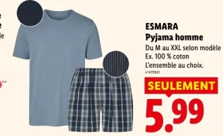 ESMARA Pyjama homme